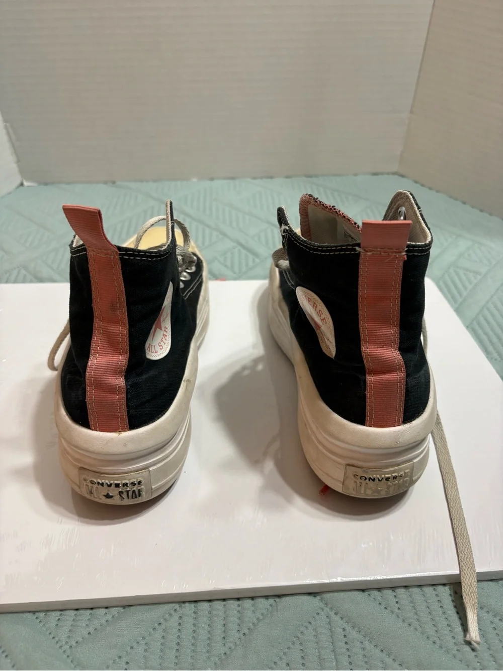 Converse All Star Chuck Taylor High Top Platform Black White Pink Big Kids US 5